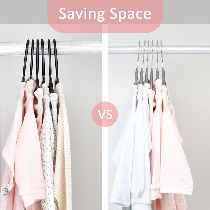 ManGotree Non-Slip Baby Velvet Clothes Hangers, Kids Coat Hangers with Swivel Hook and Notched Shoulders, Hanger for Children, Infant, Toddler Clothes 15 Pack (Grey)