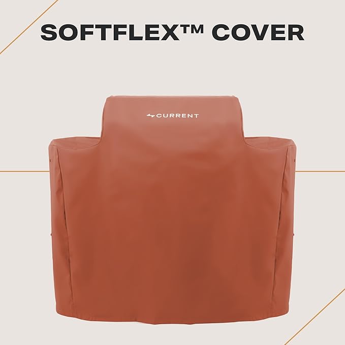 Current® SoftFlex Grill and Griddle Cover, Custom Sized to Fit Both Current Model G Grill & Griddle, Weather Resistant Material, Anti-UV, Lightweight & Flexible, Weatherproof & Durable, Clay