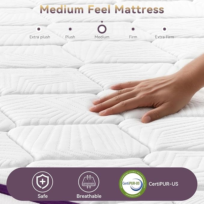 Twin Size Mattress, 12 Inch Hybrid Mattress with Pocket Spring,Cool Gel Memory Foam Mattresses in a Box,Medium Firm Twin Mattress for Pressure Relief,Fiberglass Free,CertiPUR-US Certified