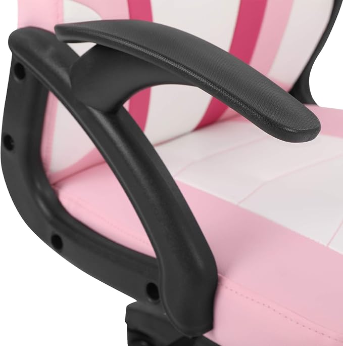 Modern-Depo Gaming Chair for Teenagers Juniors, High Back Ergonomic Swivel Racing Computer Chair, Height Adjustable Student Gaming Chair, Pink