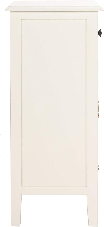 Safavieh Home Collection Everly Drawer , Vintage White 1-Drawer 2 Removable Baskets Side Table