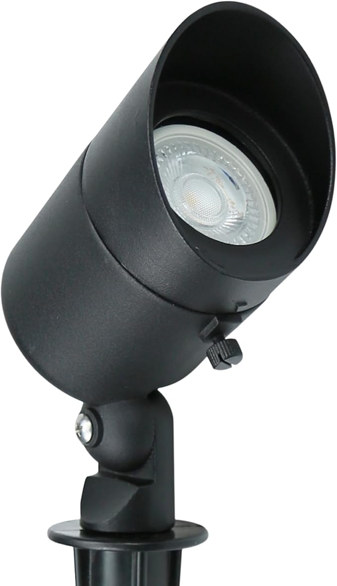 Lumina Lighting® 5W Landscape Lighting 12V Landscape Lights Low Voltage Landscape Spotlights Warm White Waterproof Outdoor Replaceable LED Bulb for Garden,Lawn,Porch,Patio and Yard (Black) (6-Pack)