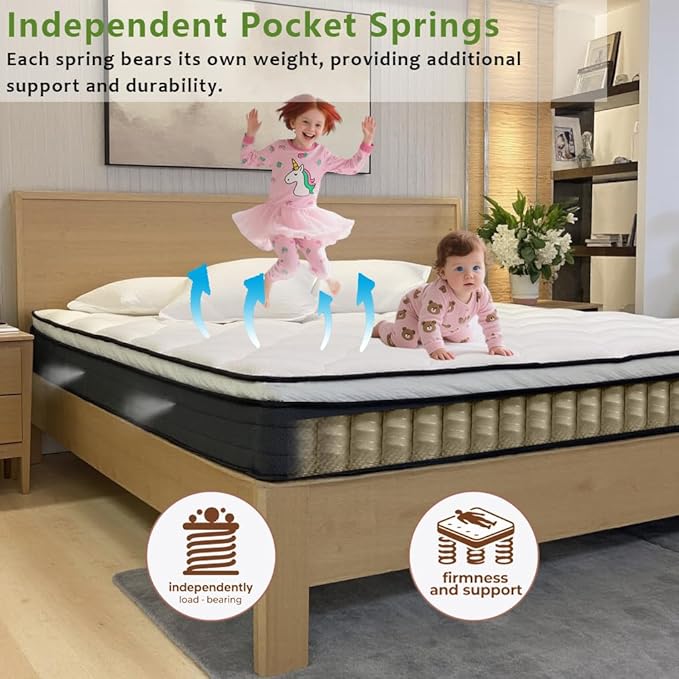 10 Inch Soft Queen Size Mattress, Fiberglass Free Colchones, Breathable Airflow Memory Foam, Pressure Relieving Queen Mattress in a Box, Ideal for Back/Side Sleepers, CertiPUR-US Certified