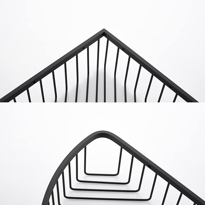 Corner Shower Caddy Organizer, SUS304 Stainless Steel Heavy Duty Rust-Proof Shelf, Wall Mounted Storage Rack for Bathroom, 2 Packs Matte Black