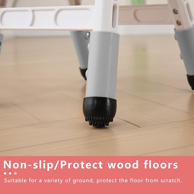 4 Piece Kids Chair Set 3 Levels Adjustable Stackable Kids Chairs Ideal for Playrooms, Schools, Daycares and Homes Washable and Easy to Clean Max Weight 220LB(Grey 4Piece Set)