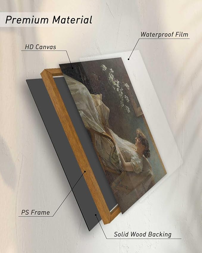 InSimSea Framed Wall Art for Living Room & Bedroom - Large Canvas Vintage Landscape Oil Painting Prints - Farmhouse Home Decor - 11x14in