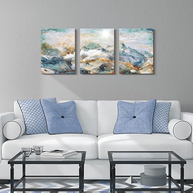 Abstract Canvas Wall Art For Living Room Canvas Prints Artwork Bedroom Wall Decor Abstract Mountain Landscape Painting Room Decor Pictures Artwork Office Wall Decorations Farmhouse Home Decor 3 Piece