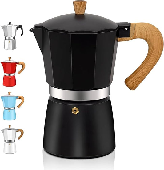 3 Cup Aluminum Espresso Stovetop Moka Pot Express Coffee Maker Percolator Italian Classic Mocha Coffee Machine for Italian and Cuban Cafe Brewing for Home & Camping 150ml 5oz