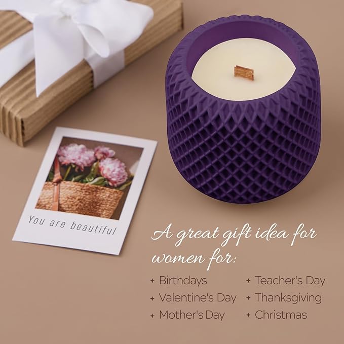 Scented Candles - Luxury Concrete Jar Candle for Home Scented, Soy Wax Candle - Relaxation Gift for Women, Premium Room Décor, Non-Toxic, Great Idea for Gifts and Special Occasions