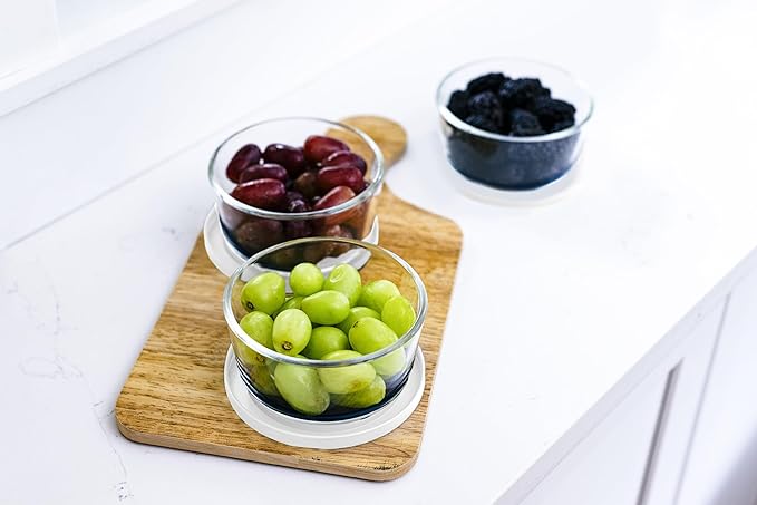 12-Piece Glass Food Storage Containers Set (6 Containers + 6 BPA-Free Lids) | 2-Cup, Leakproof | Microwave, Freezer, Oven & Dishwasher Safe | Ideal for Meal Prep & Pantry Organization