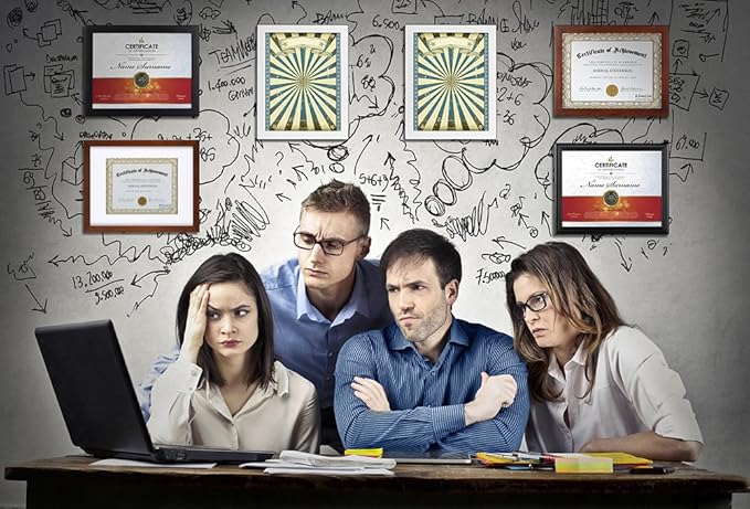 RPJC Document Frame Certificate Frames Made of Solid Wood High Definition Glass and Display Diplomas 8.5x11 with Mat or 11x14 Inch Without Mat Picture Frame Brown