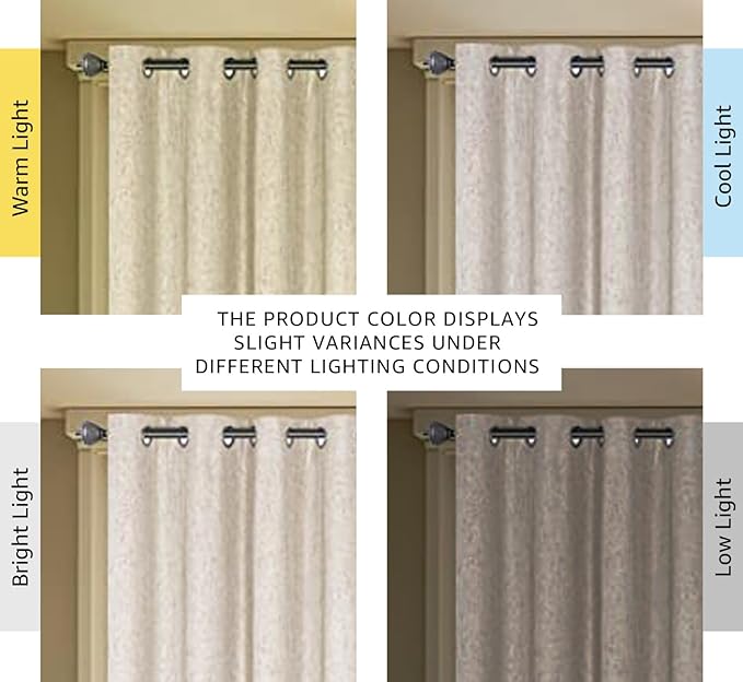 H.VERSAILTEX Linen Blackout Curtain Durable Thick Textured Linen Look 100% Blackout Patio Door Curtain Anti Rust Grommet Extra Wide Sliding Door Curtain Panel, W100 x L84 inch - Natural