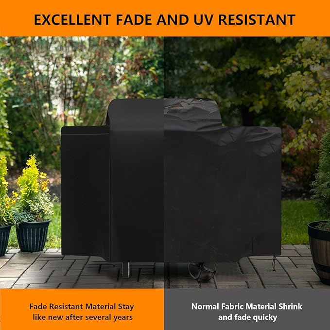 Grill Cover for Pit Boss 440 Deluxe 440D2 440D 456D Ranch Hand 440TGR1 72440 72444 Mile Hybrid PB600HY Wood Pellet Grill,600D Heavy Duty Waterproof Smoker Cover for Pit Boss 73440 Deluxe,Black