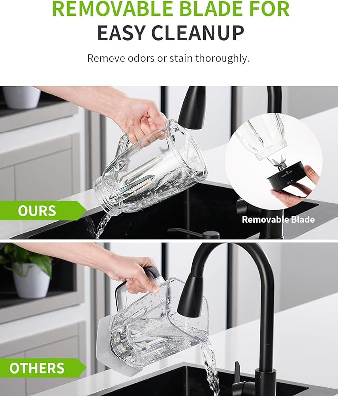 GDOR 1200W Blender for Smoothies and Shakes, 52 Oz Countertop Blender & 22 Oz Personal Blender Combo, 6-leaf Blade, 3 Adjustable Speed for Juices, Frozen Fruit Drinks, Sauces, Self-Cleaning