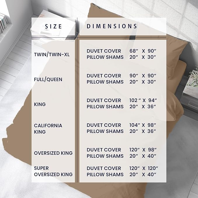 Kotton Culture 120"x120" 3 Pc Super King Plus/Super Oversize King Duvet Cover Set 100% Egyptian Cotton - 600 TC Comforter Cover, Zipper Closure & Corner Ties - Fits Only Extra Large Inserts - Taupe