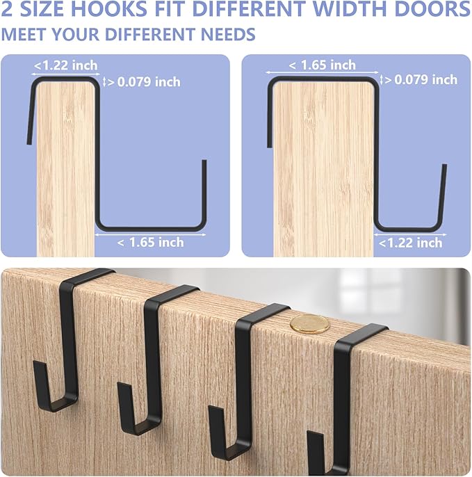 FENTEC 1 Pack 8 Shelves Over The Door Shoe Organizer, 68" Exlarge Deep Pockets Hanging Shoe Organizer, Shoe Rack for Closet, Shoe Holder for Boots,Over Door Organizer in Home, RV, Dorm, Black