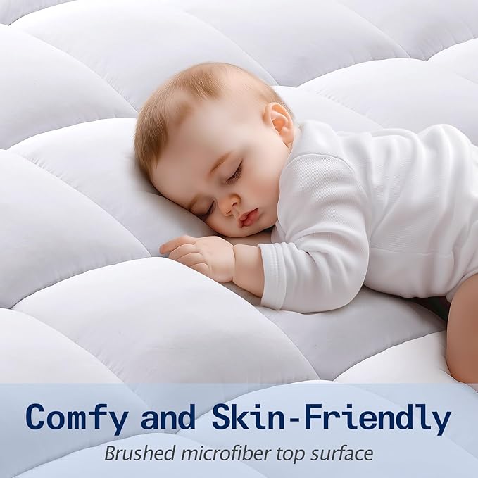 SOPAT Mattress Topper Cal King Size Extra Thick Mattress Pad 8-21" Deep Pocket Soft Down Alternative Fill Mattress Protector Pillow Top Mattress Cover (72x84 Inches, White)