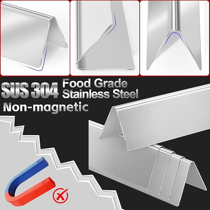 GasSaf Grill Flavorizer Bars 17.5 for Weber Genesis 300 Replacement Parts, 304 Stainless Steel Flavor Bars 7620 7621, Built Parts for Weber Genesis 300 310 320 330 Gas Grills (Front-Knob 2011-2016)
