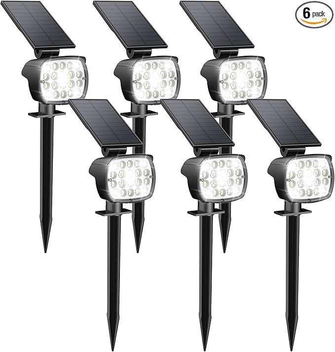 Kaxiida Solar Lights Outdoor Waterproof - 2025 Upgrade 3 Level Ultra Bright Spot Lights Uplights, LED Landscape Spotlight for Tree, Pathway, Wall, Adjustable Solar Panel Auto On/Off