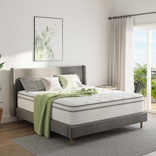 Novilla 10 inch King Mattress, Hybrid Mattress King Size with Comfortable Foam & Individually Pocket Spring, King Size Mattresses in a Box for Back Pain Relief & Support, Certipur-Us Certified