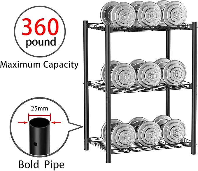 VETALLO 3 Tier Wire Shelf,Metal Shelving Unit Storage Shelves Rack, Utility Small Slim Stable Organizer for Home Kitchen,Garage,Pantry,Closet,Laundry,Bathroom(16.6" L x 11.8" W x 30" H)