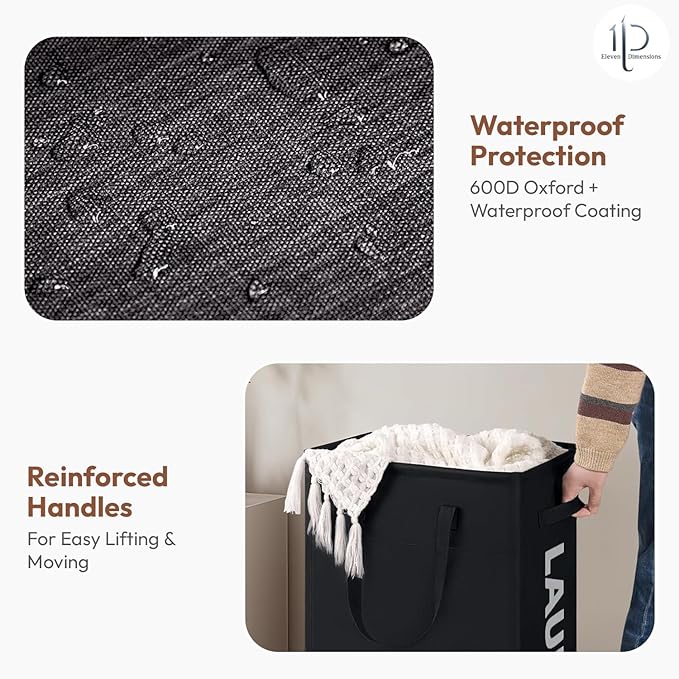 75L Rolling Laundry Basket with Wheels – Large Black Clothes Hamper with Removable Washable Mesh Bag, 600D Oxford Fabric,Lockable Wheels & Standing Rods for Upright Stability in Bedroom & Laundry Room