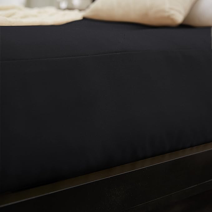 Mozaic Full Size 8-Inch Cotton Twill Gel Dual Memory Foam Futon Mattress, Black