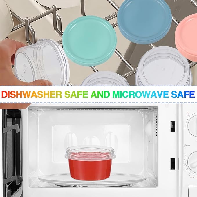 12pcs 8 oz Plastic Containers with Screw Lids, Reusable Clear Food Storage Containers with Pen and Brush for Snack Salad Fruit, Leakproof Small Freezer Containers, Microwave & Dishwasher Safe