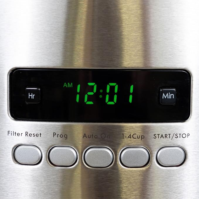 Kenmore Drip Coffee Maker - 12 Cup Programmable Cafe Machine With Glass Pot, Regular & Bold Brew, Auto Shut Off Large Water Reservoir, Reusable Filter, Kitchen Appliances For Cafeteria Barista, Red