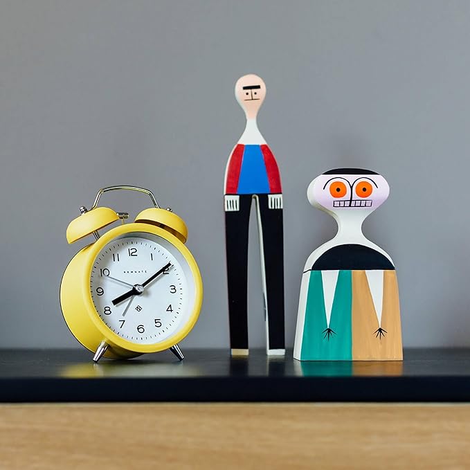 NEWGATE® Charlie Bell Echo Alarm Clock | Modern take on Classic Twin Bell Clock | Yellow | Easy to Read Numbers | Ideal for Bedside, Desk or Shelf | Modern Retro Bedroom & Office Accessory