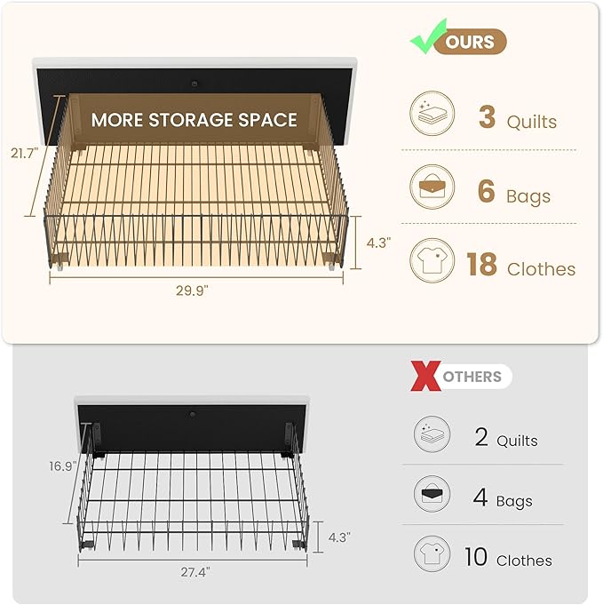 SHA CERLIN King Size Platform Bed Frame with 4 Storage Drawers, Vertical Channel Tufted Adjustable Headboard, Velvet Upholstered, Wooden Slats Support, No Box Spring Needed, Easy Assembly, White