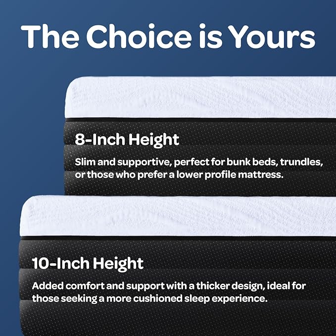 OhGeni 8 Inch Full Size Mattress, Cooling Gel Memory Foam Bed Mattresses in a Box, Cool Touch Surface, Ergonomic Support & Pressure Relief, Medium Feel, CertiPUR-US Certified Foam, Designed in USA