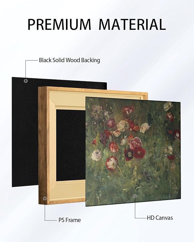 Rustic Autumn Fall Floral Pumpkin Wall Art Decor, Fall Floral Botanical Print for Thanksgiving Decorations, Autumn Wall Art Print for Farmhouse Living Room Bedroom Fall Decor, Ready to Hang