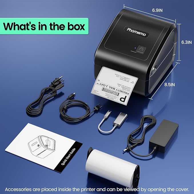 Phomemo Bluetooth Thermal Label Printer, D550BT 4x6 Shipping Label Printer for Small Business, Wireless Barcodes Printer for Shipping Packages, Compatible with iPhone, Android, Mac, Shopify, USPS