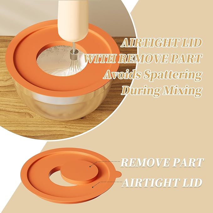 Mixing Bowls with Lids Set, 6 Piece Stainless Steel Nesting Storage Bowls for Kitchen, with 3 Grater Attachments & Non-Slip Bottoms, Size 5.5,3.5,2.5,2.1,1.5,1.1 QT