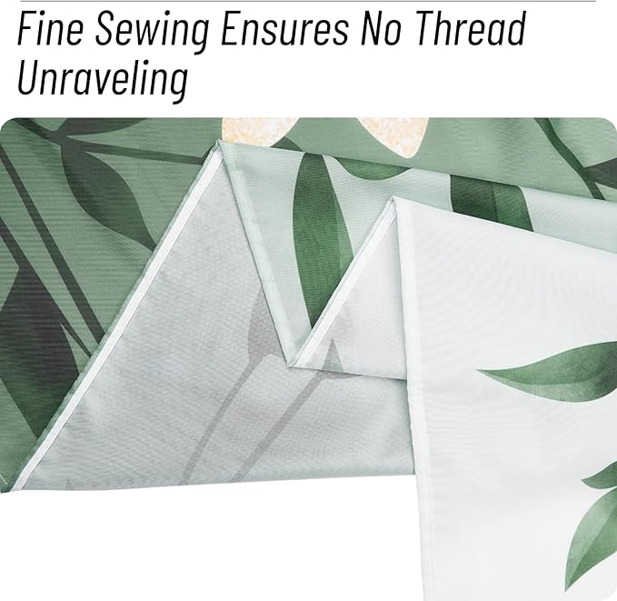 Eucalyptus Shower Curtain, Ombre Floral Leaves Plant Washable Fabric Bath Decor with 12 Hooks 72x72 inches, Sage Green