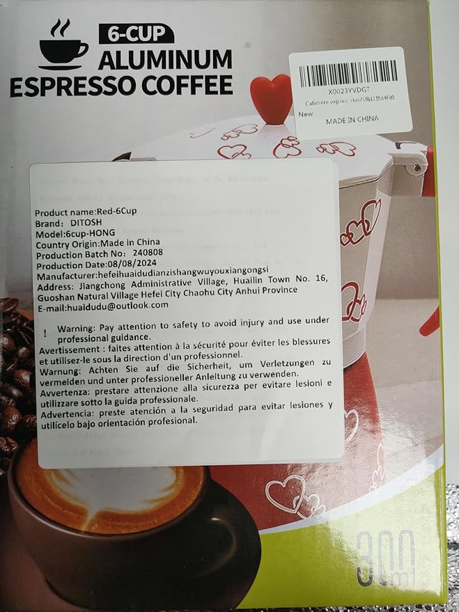 6 Cup Aluminum Espresso Stovetop Moka Pot Express Coffee Maker Percolator Italian Classic Mocha Coffee Machine for Italian and Cuban Cafe Brewing for Home & Camping 300ml 10oz