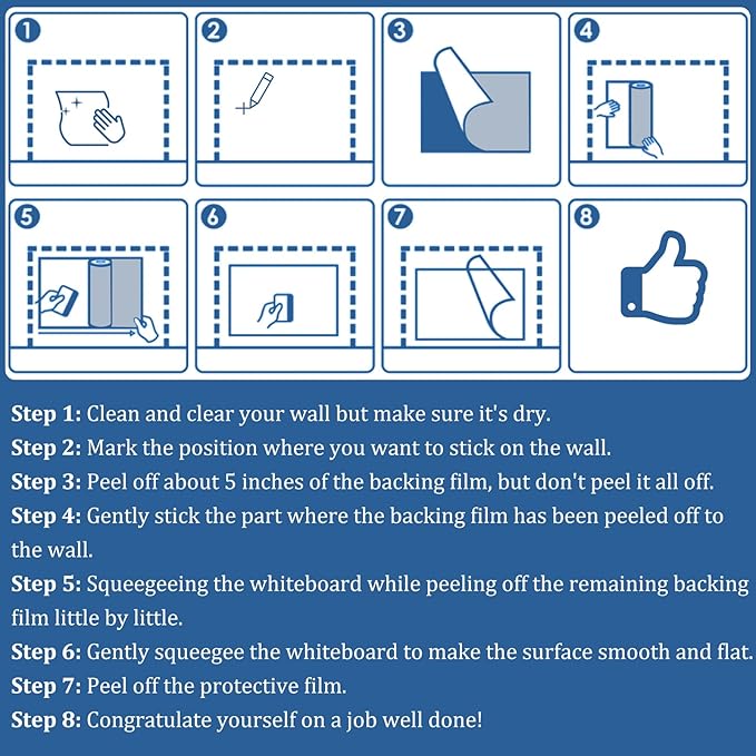 Magnetic Dry Erase whiteboard Paper with self Adhesive Backing Adhesive, 24“ x 18”, Easy to Write and Clean, for Kids Home playroom Office, Peel and Stick Wallpaper.