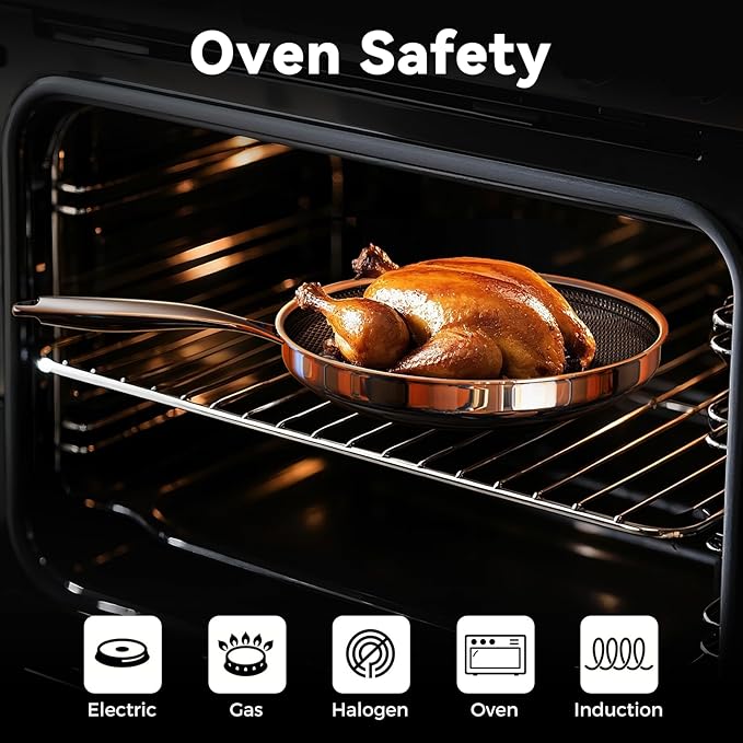 Non Stick Frying Pans,Hybrid Nonstick 11 Inch Frying Pan,Stay-Cool Handle,PFAS PFOA PTFE Free,Nonstick Frying Pan,Dishwasher-Friendly,Oven-Safe,Works on Ceramic and Gas Cooktops