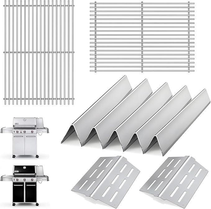 Genesis Grill Parts for Weber 300 Weber 310 Weber 330 Genesis E330 E310 S310 S330 EP330 S320 E320 Grill Parts, 17.5" Flavorizer Bars 7620 Genesis 7528 Grill Grates 7622 Heat Deflector Grill Accessory