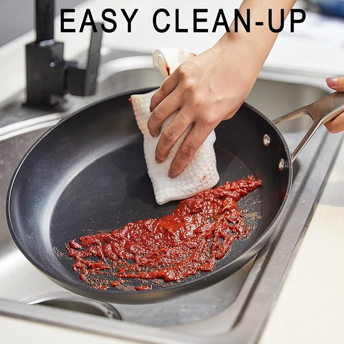 MsMk 10-Piece Pots and Pans Set non stick, Cookware Sets for building a starter kitchen or refreshing, Even Heating, Easy Clean-Up, Comfortable Handling, Induction Compatibility