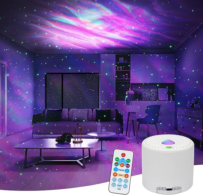 Galaxy Projector, Star Projector with Timer and Remote Control, Adjustable Color, Brightness, and Movement Speed, for Adults, Bedrooms, and Living Rooms Night Light Projector.