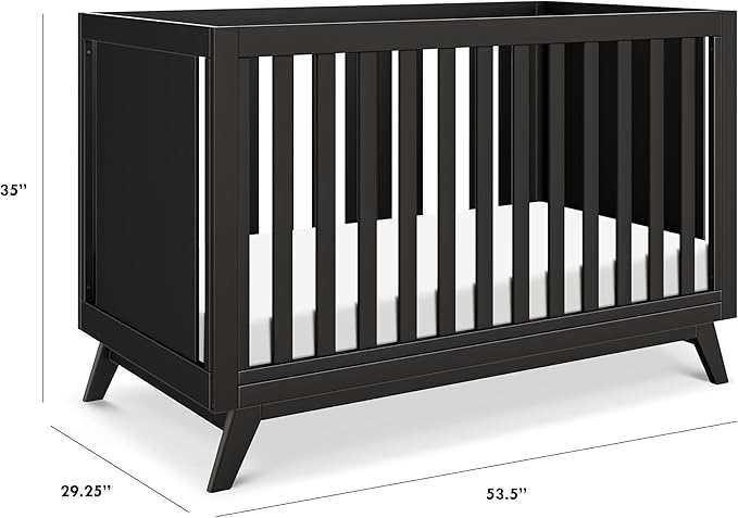 DaVinci Otto 3-in-1 Convertible Crib in Ebony, GREENGUARD Gold Certified