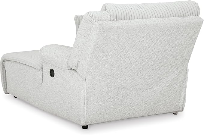Signature Design by Ashley Top Tier Casual L-Shaped 3-Piece Reclining Sectional Sofa with Chaise, Console Storage and 4 Accent Pillows, White