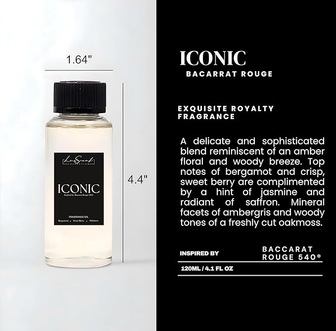 Aroma Scent Diffuser Starter Kit for Up to 1000SQ. FT. Coverage - 120ML Waterless Essential Oil Scent Included - Luxury Aroma Diffuser Ideal for Home, Office & Hotel (Silver, Iconic)