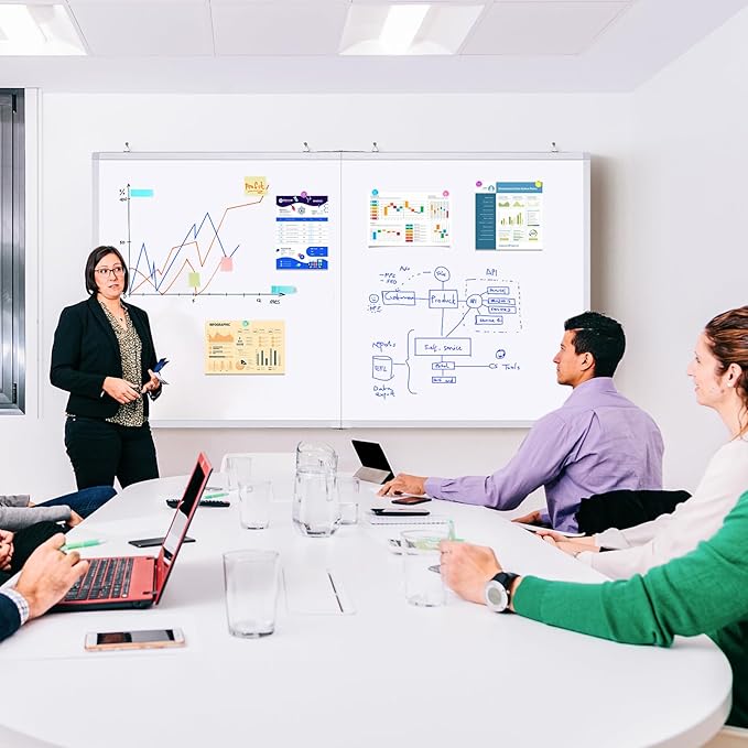 White Board Dry Erase 60x48, Large Magnetic Whiteboard Maxtek Dry Erase Boards for Wall, Aluminum Presentation Wall-Mounted Marker Board with a Long Pen Tray for School, Classroom, Office & Home