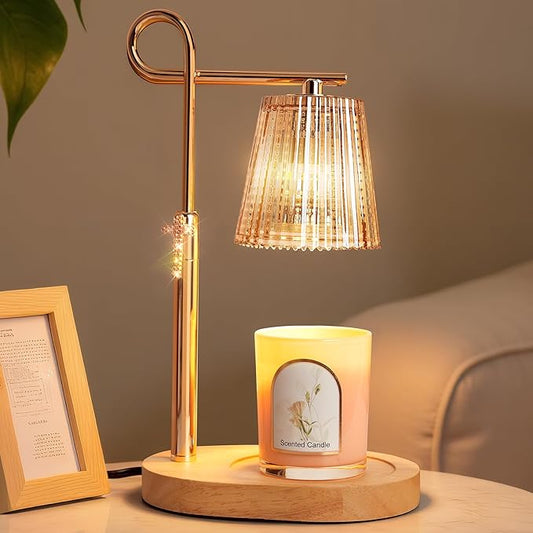 SHARE&CARE Candle Warmer Lamp - Metal Wax Melter with Timer & 4 Dimming Modes, Gift-Ready for Women, Christmas, Birthday (Gold)