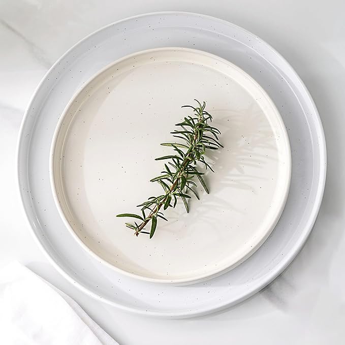 GBHOME Dinnerware Set for 4, 12 Piece Speckled Plates and Bowls Set with Glazed Bottom, Chip & Scratch Resistant Stoneware Plates Sets, Dishwasher & Microwave Safe Dishes (Mutil-Color, Service for 4)