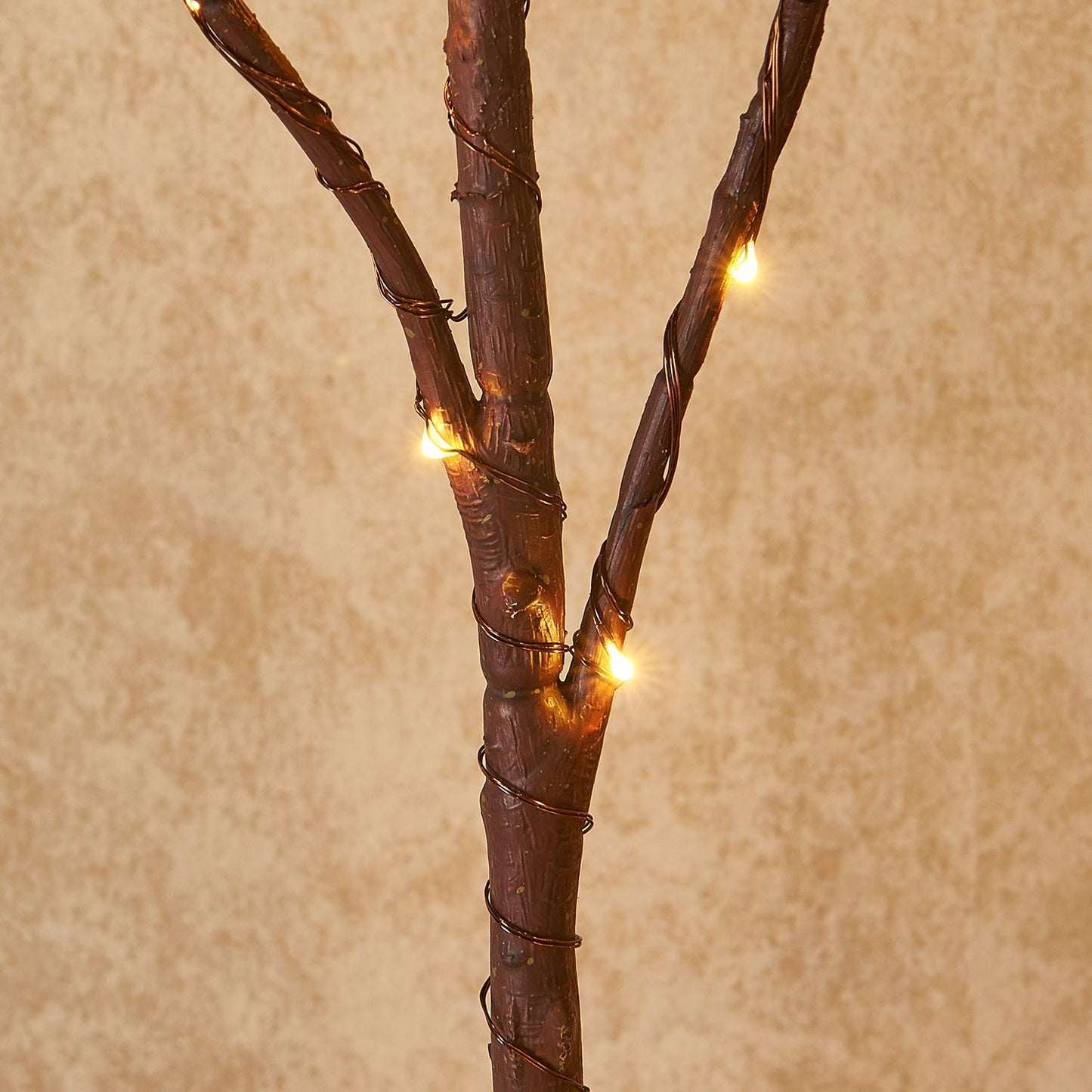 Hairui Lighted Brown Branches Battery Operated with Timer 30IN 100 LED Fairy Lights, Willow Branch Lights for Home Bedroom Fireplace Christmas Holiday Decoration Indoor Outdoor Use (Vase Excluded)