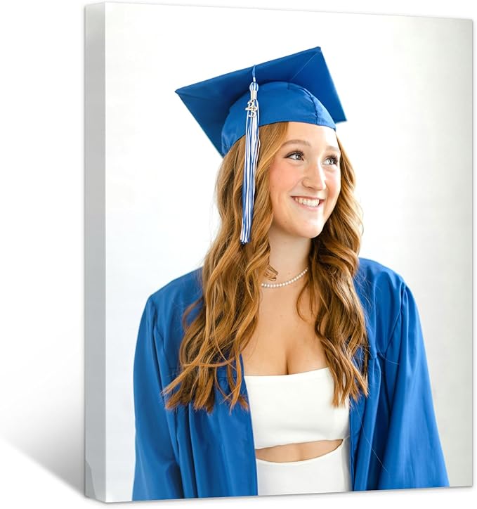 Custom Graduation Canvas Prints with Your Photos,Graduation Decorations, Personalized Graduation Canvas Wall Art Gifts Idea for Daughter, Son, Sibling or Friend (8" X 10")